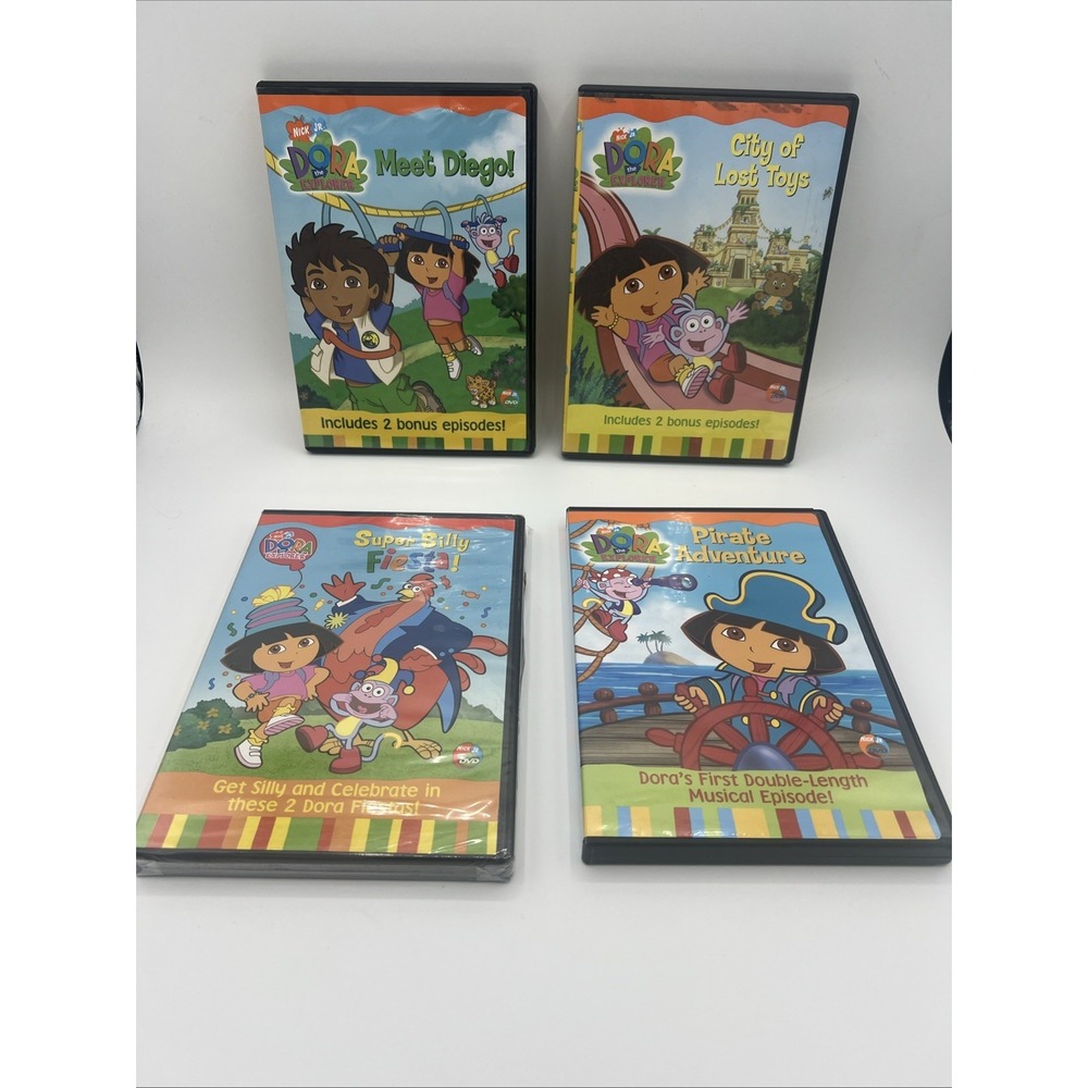 Dora the Explorer DVD Lot of 4 (1 BRAND NEW SEALED, 3 Pre-Owned)